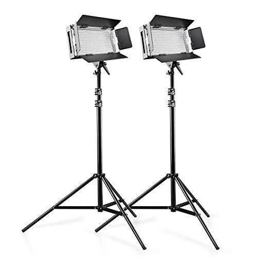 Walimex Pro 500 On Location Lightning Set (2x dimmbare LED-Flächenleuchte, 2x WT-806 Lampenstativen inkl. Transporttasche)