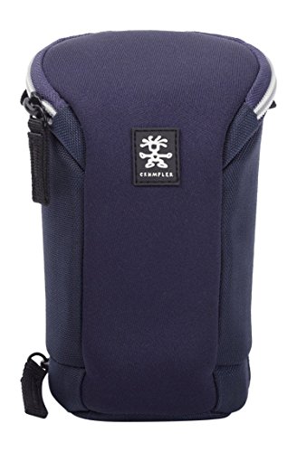 Crumpler Base Layer Lens Case L BLLC-L-002 Objektivtasche für Spiegelreflex- und Systemkameraobjektive mit Schultergurt, Aluminiumkarabiner, Gürteltasche aus Neopren blau