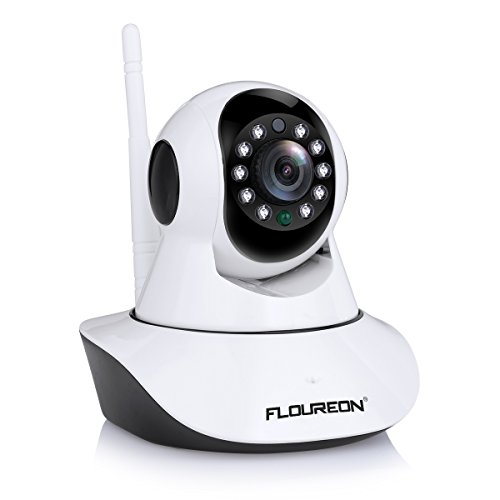 FLOUREON 720P IP Kamera Wlan Überwachungskamera Pan/Tilt ONVIF IP Cam P2P Netzwerkkamera Baby Monitor 2 Wege Audio IR Nachtsicht Bewegungsmelder