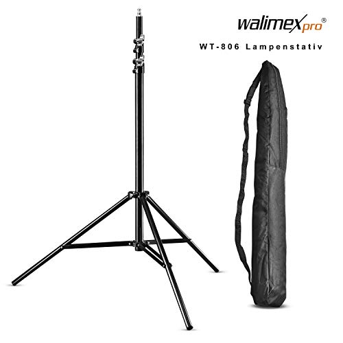 Walimex Pro WT-806 Lampenstativ (max. Höhe 256 cm und Federdämpfung)