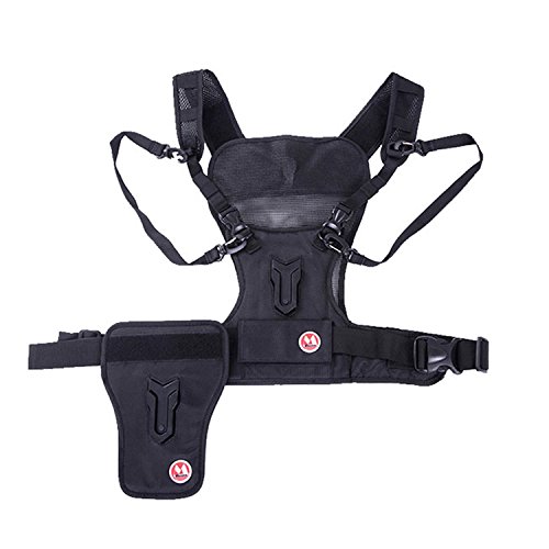 Micnova MQ-MSP01 Multi Camera Carrying Chest Harness System Vest with Side Holster for Canon Nikon Sony DSLR Cameras