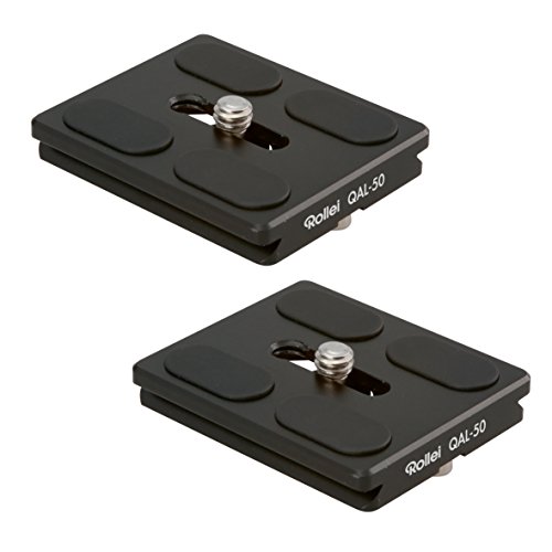 Rollei QAL-50 – professionelle Kamera-Schnellwechselplatte/Schnellverschlussplatte, Passend für alle Kameras mit 1/4″ Stativgewinde – 2 Pack