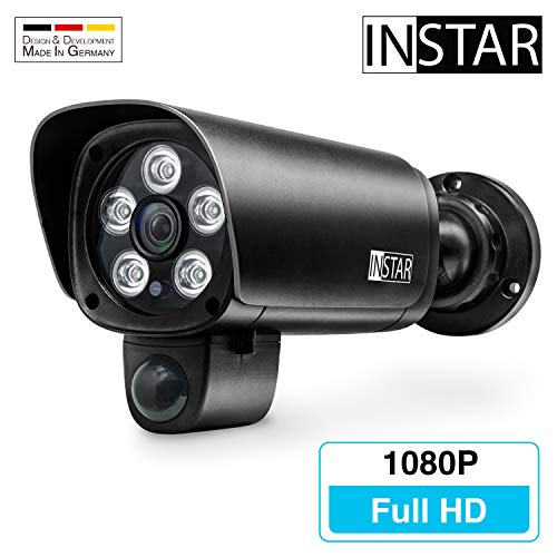 INSTAR IN-9008 Full HD wetterfeste LAN / WLAN Überwachungskamera bzw. IP-Kamera, schwarz