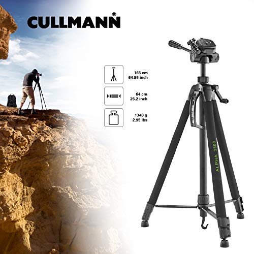 Cullmann ALPHA 3500 Dreibeinstativ mit Kurbelsäule, 3-Wege-Kopf und Kameraschnellkupplungs-System schwarz