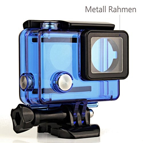 Mc Boddy Wasserdichte Schutzhülle für Ihre GoPro Hero 4, 3+, 3 Black/Silver Sport Kamera, Schutzgehäuse wasserdicht bis 45 m Wassertiefe